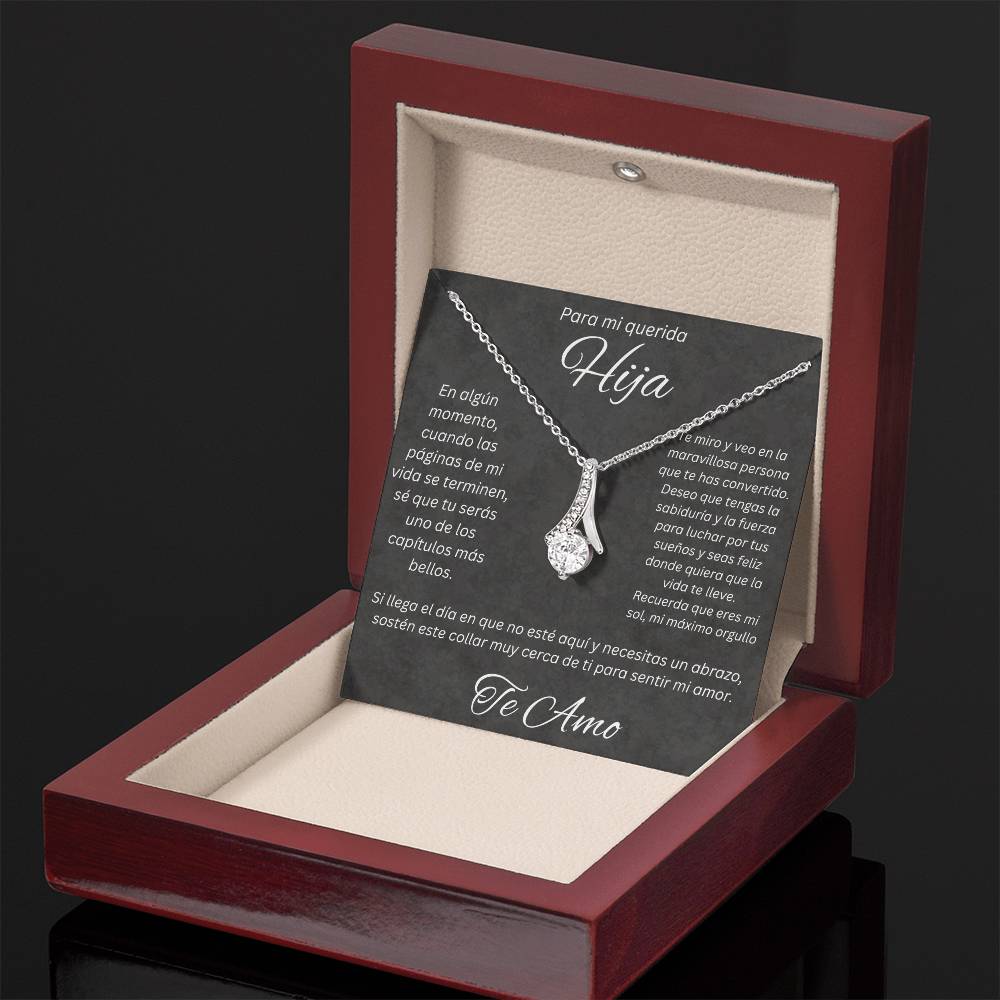 Regalo Para Mi Querida Hija Con Amor Regalo Para Mujer Joya Collar Mensaje de Amor Para Hija Joyería Para Hija De Mamá, Regalo Aniversario de Padre Para Hija