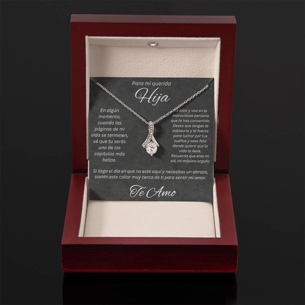 Regalo Para Mi Querida Hija Con Amor Regalo Para Mujer Joya Collar Mensaje de Amor Para Hija Joyería Para Hija De Mamá, Regalo Aniversario de Padre Para Hija