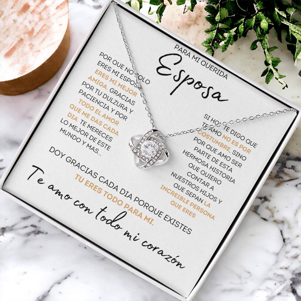 Regalo Para Esposa Set de Aros y Collar El Amor De Mi Vida Regalo Para Mujer (Style 1)