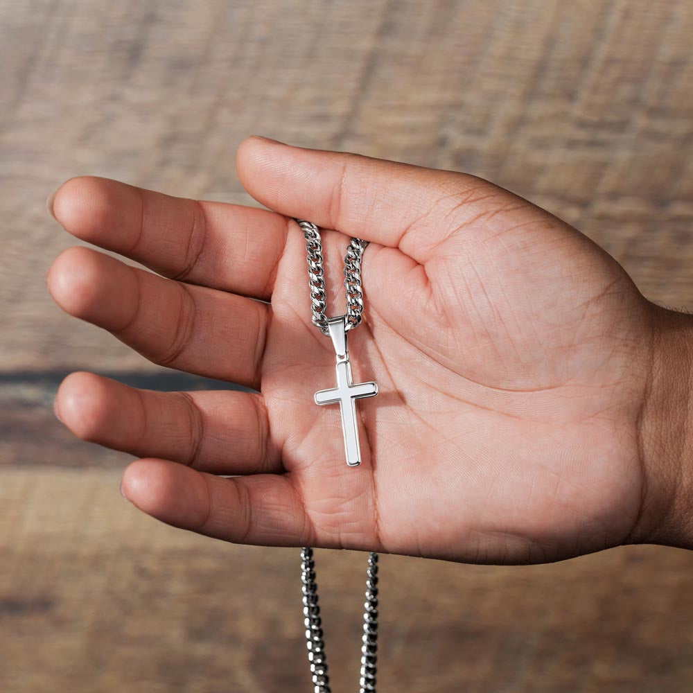 Regalo Para Hombre Collar Cadena Estilo Cubana Con Cruz Artesanal Para Hombre En El Dia Del Padre Aniversario Regalo de Cumpleanos De Esposa Para Esposo