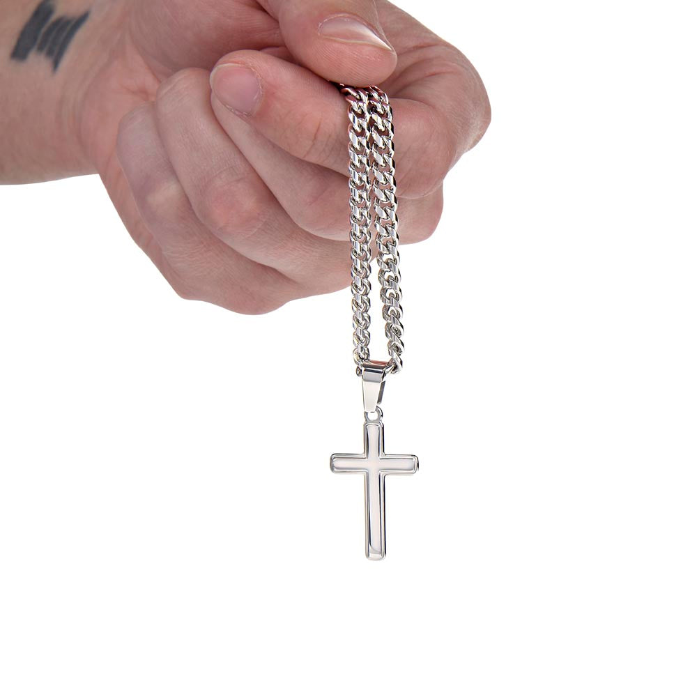 Regalo Para Hombre Collar Cadena Estilo Cubana Con Cruz Artesanal Para Hombre En El Dia Del Padre Aniversario Regalo de Cumpleanos De Esposa Para Esposo