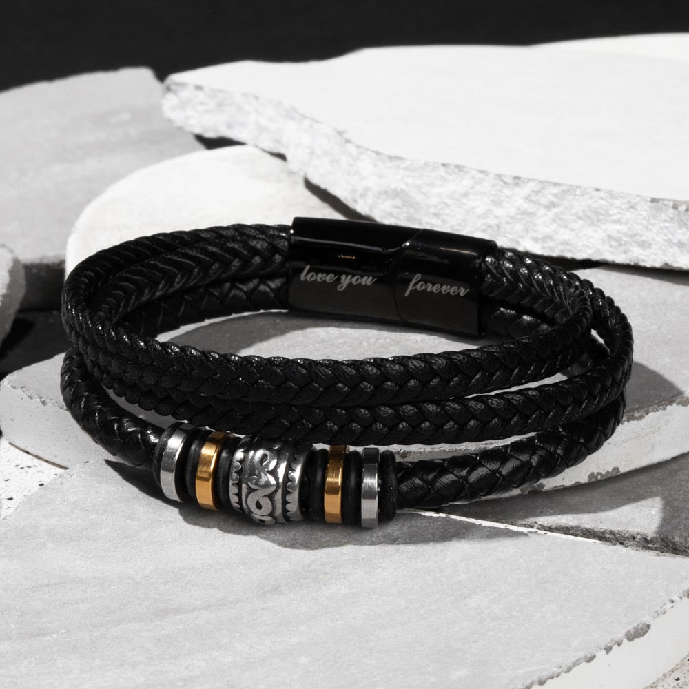 Regalo para Esposo pulsera de cuero vegano trenzado Regalo Aniversario Cumpleanos Dia Del Padre de Esposa Para Esposo