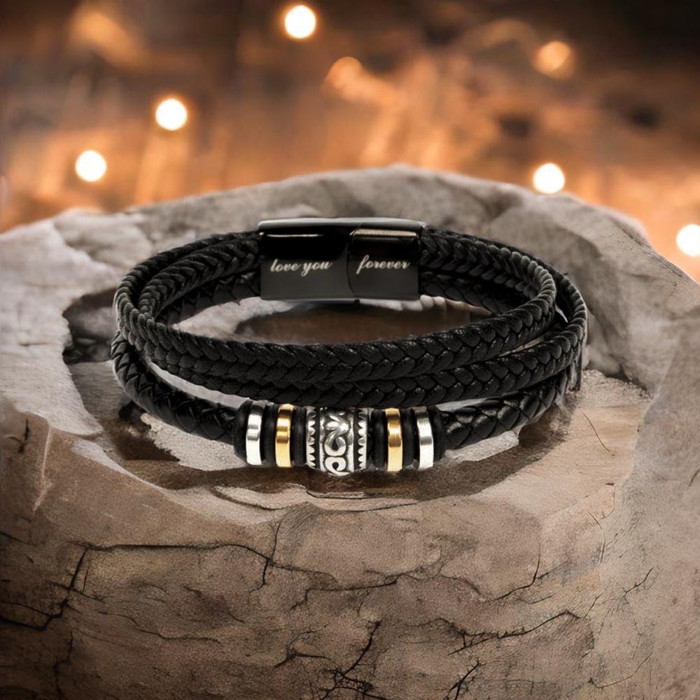 Regalo para Esposo pulsera de cuero vegano trenzado Regalo Aniversario Cumpleanos Dia Del Padre de Esposa Para Esposo