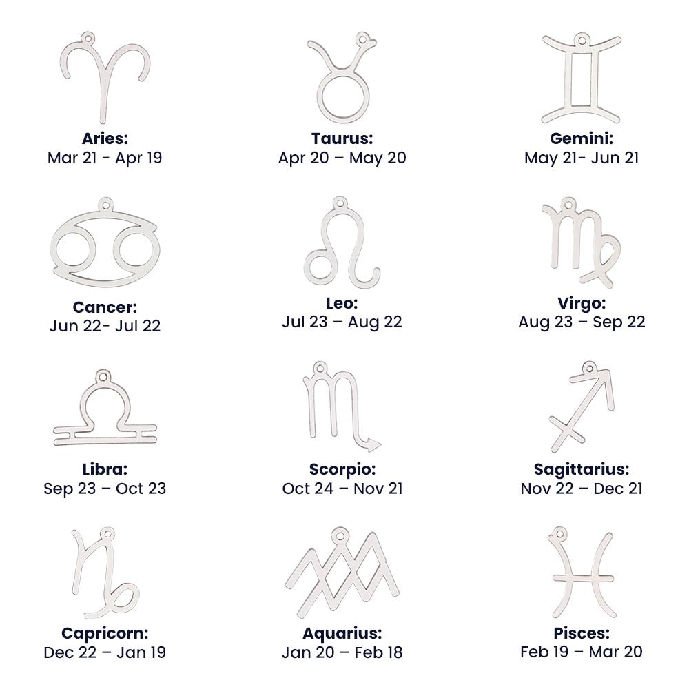 Regalo Para Hija Collar De La Suerte Con Signos del Zodiaco Mes De nacimiento Cadena Ajustable (18"-22") Acero inoxidable pulido con signo astrológico único Para Hija Con Mensaje De Amor