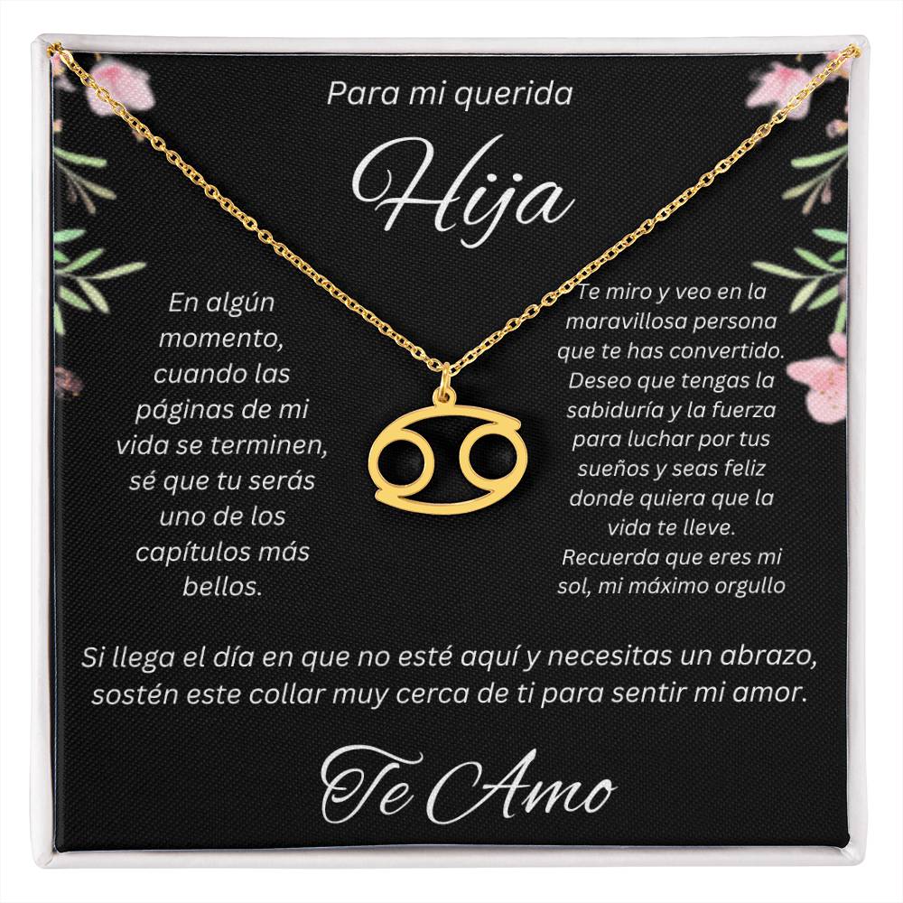 Regalo Para Hija Collar De La Suerte Con Signos del Zodiaco Mes De nacimiento Cadena Ajustable (18"-22") Acero inoxidable pulido con signo astrológico único Para Hija Con Mensaje De Amor
