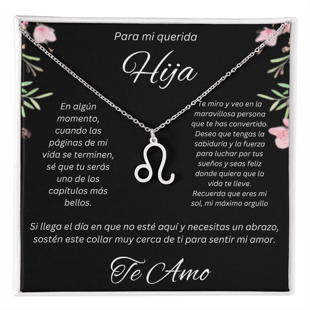 Regalo Para Hija Collar De La Suerte Con Signos del Zodiaco Mes De nacimiento Cadena Ajustable (18"-22") Acero inoxidable pulido con signo astrológico único Para Hija Con Mensaje De Amor