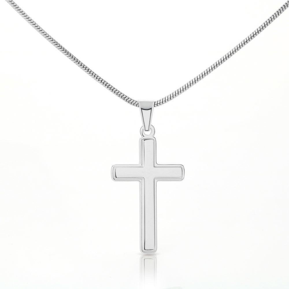 Regalo Para Esposa Joya Para Mujer Collar Con Cruz Joyeria De Esposa Aniversario Cumpleanos o Dia De La Madre Cruz de Acero Inoxidable Hecha a Mano Con Mensaje Personalizado