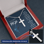 Regalo Para Hijo Collar de Cruz Personalizable Recuerdo de Primera Comunion/Graduacion/ Crucifijo de Confirmacion