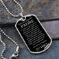 Collar Regalo Para Papa Cumpleaños Con Mensaje Personalizado De Hijo Para Padre Collar de Hombre Dog Tag Collar Militar De lujo: 24"
