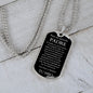 Collar Regalo Para Papa Cumpleaños Con Mensaje Personalizado De Hijo Para Padre Collar de Hombre Dog Tag Collar Militar De lujo: 24"