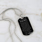 Collar Regalo Para Papa Cumpleaños Con Mensaje Personalizado De Hijo Para Padre Collar de Hombre Dog Tag Collar Militar De lujo: 24"