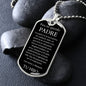Collar Regalo Para Papa Cumpleaños Con Mensaje Personalizado De Hijo Para Padre Collar de Hombre Dog Tag Collar Militar De lujo: 24"