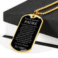 Collar Regalo Para Papa Cumpleaños Con Mensaje Personalizado De Hijo Para Padre Collar de Hombre Dog Tag Collar Militar De lujo: 24"