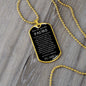 Collar Regalo Para Papa Cumpleaños Con Mensaje Personalizado De Hijo Para Padre Collar de Hombre Dog Tag Collar Militar De lujo: 24"