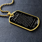 Collar Regalo Para Papa Cumpleaños Con Mensaje Personalizado De Hijo Para Padre Collar de Hombre Dog Tag Collar Militar De lujo: 24"