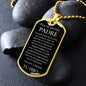 Collar Regalo Para Papa Cumpleaños Con Mensaje Personalizado De Hijo Para Padre Collar de Hombre Dog Tag Collar Militar De lujo: 24"