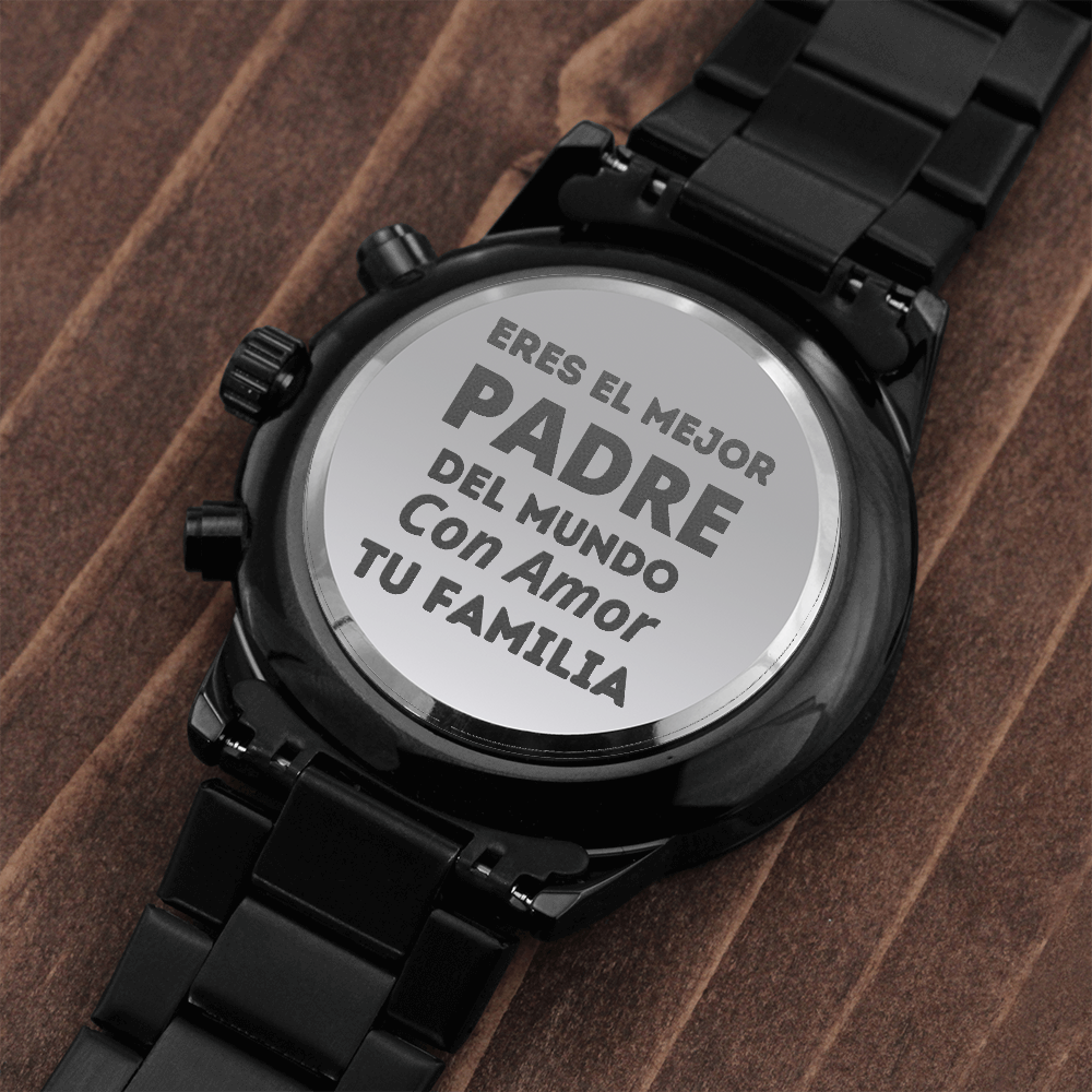 Regalo Original Para Papá Reloj Cronógrafo Negro
