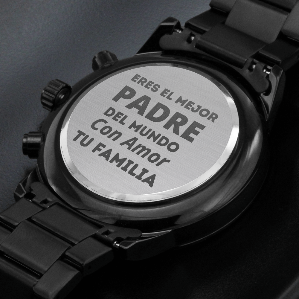 Regalo Original Para Papá Reloj Cronógrafo Negro