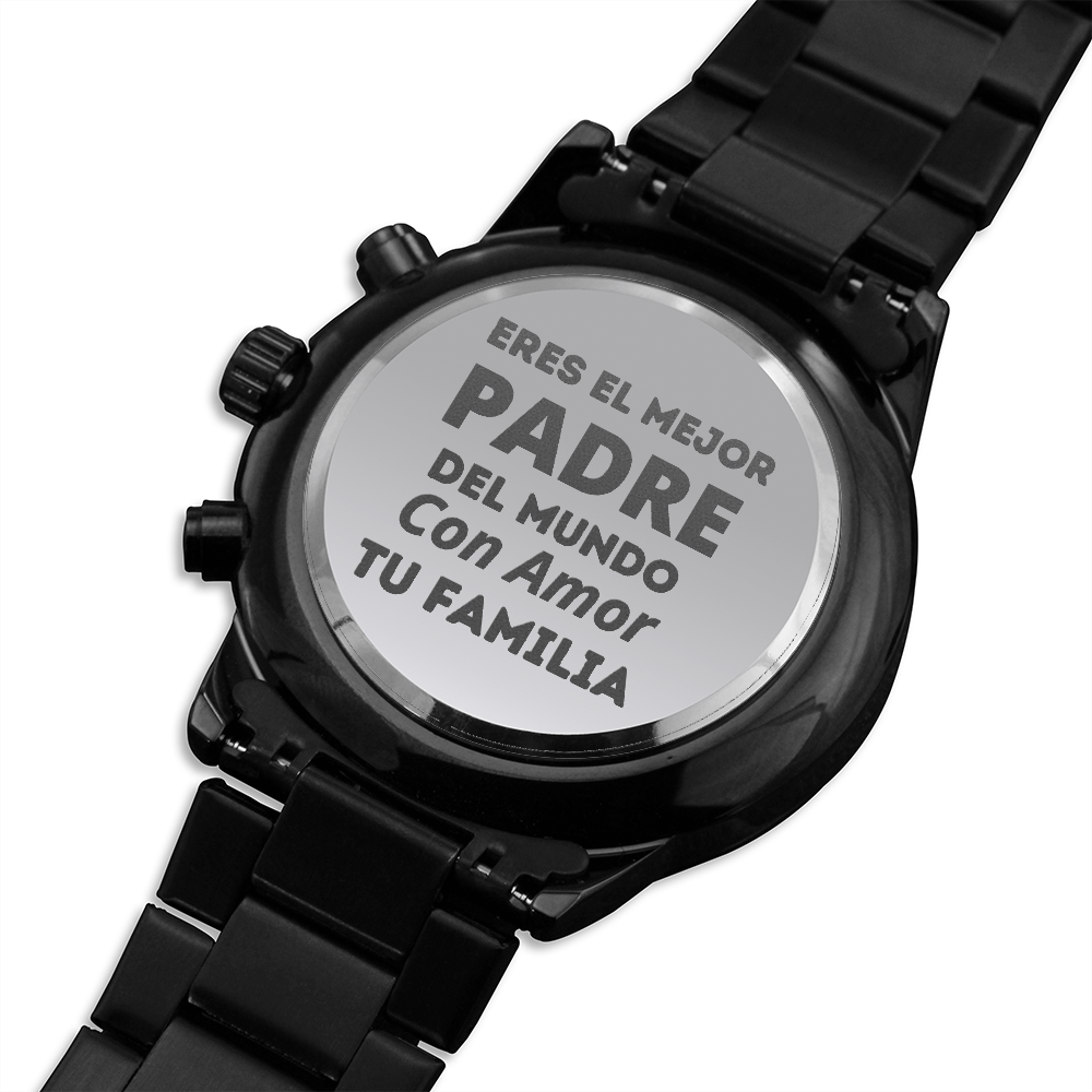 Regalo Original Para Papá Reloj Cronógrafo Negro