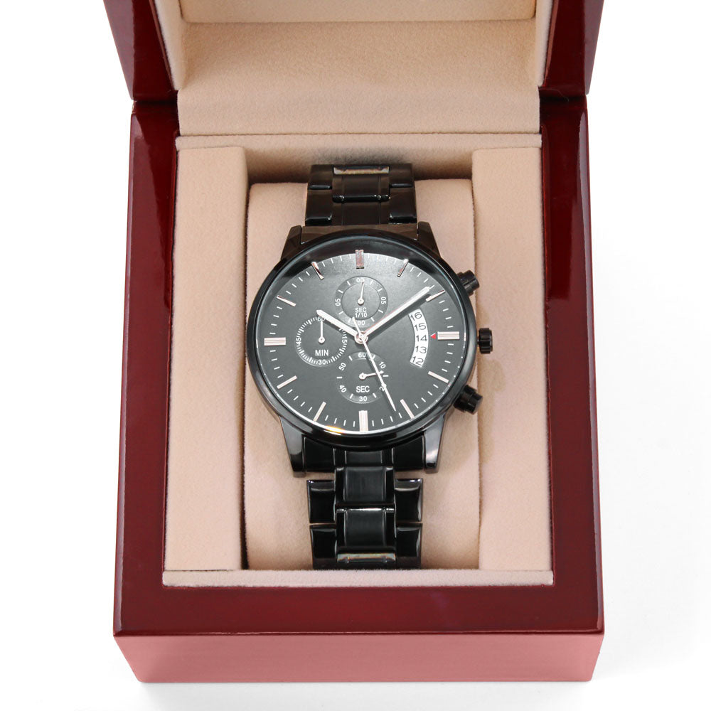 Regalo Original Para Papá Reloj Cronógrafo Negro