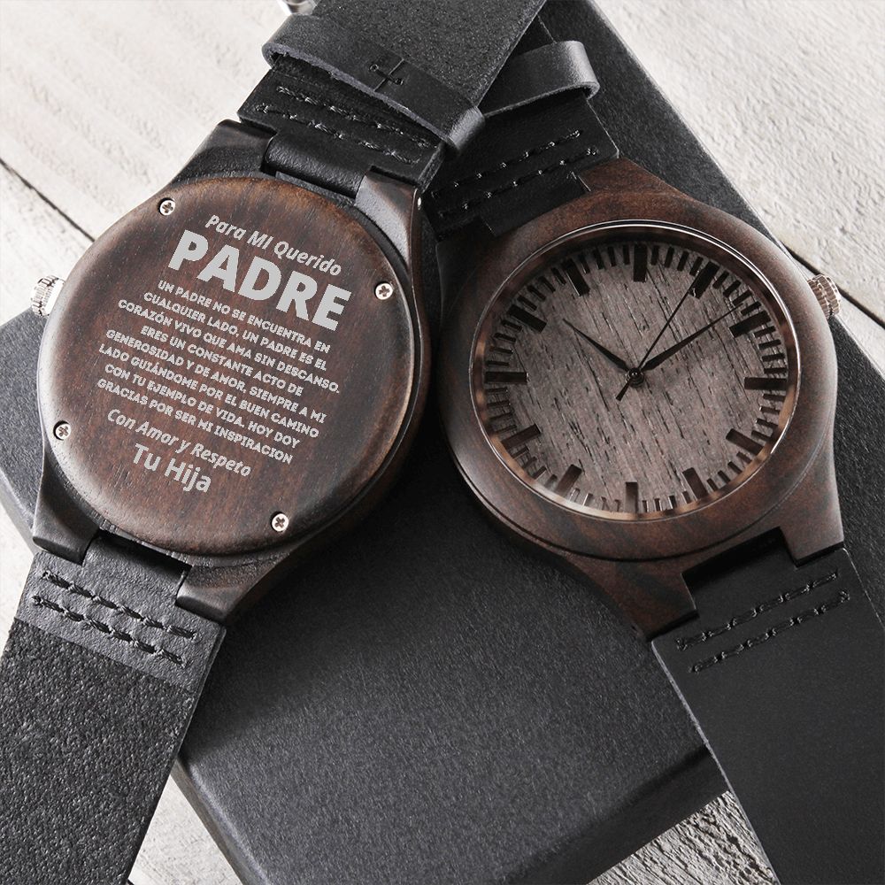 Regalo Para Hombre Regalo de Hija Para Papá Reloj De Madera Para Mi Querido Padre Con Mensaje De Amor