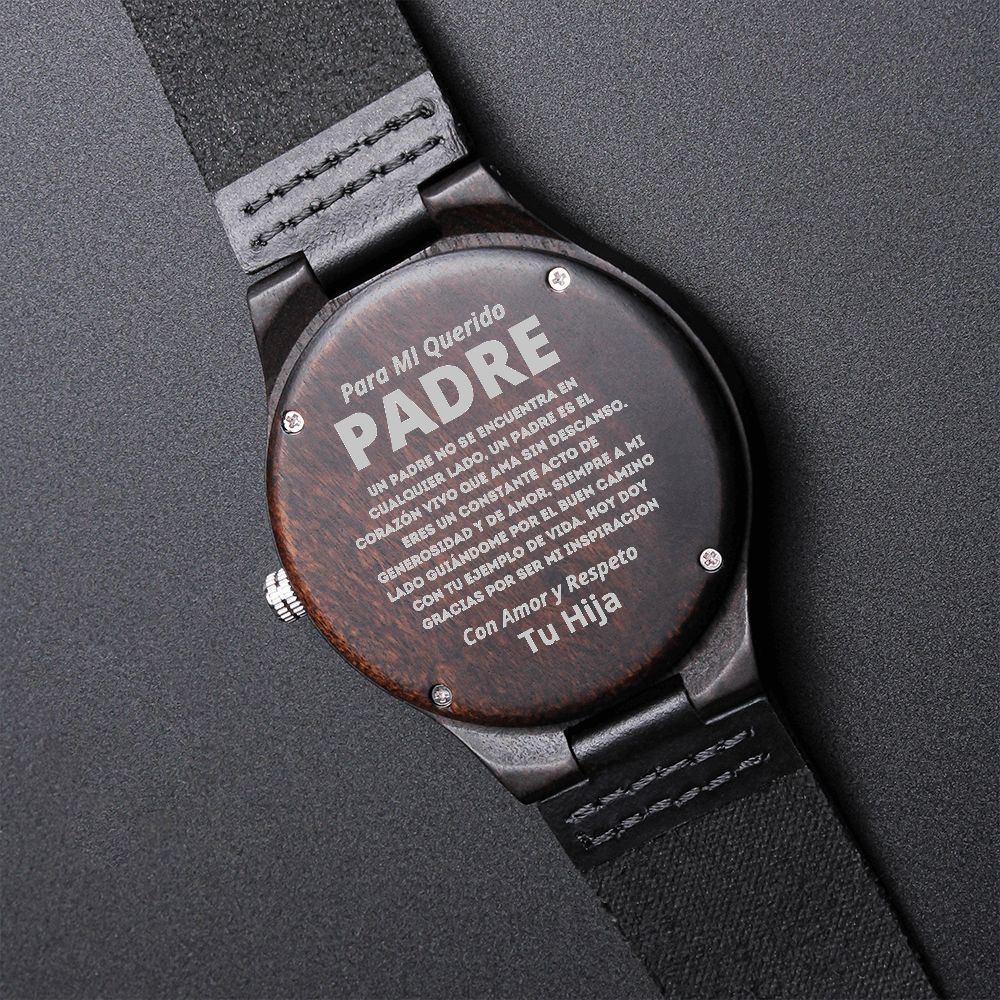 Regalo Para Hombre Regalo de Hija Para Papá Reloj De Madera Para Mi Querido Padre Con Mensaje De Amor
