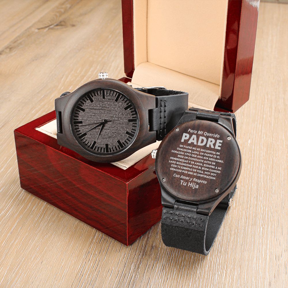 Regalo Para Hombre Regalo de Hija Para Papá Reloj De Madera Para Mi Querido Padre Con Mensaje De Amor