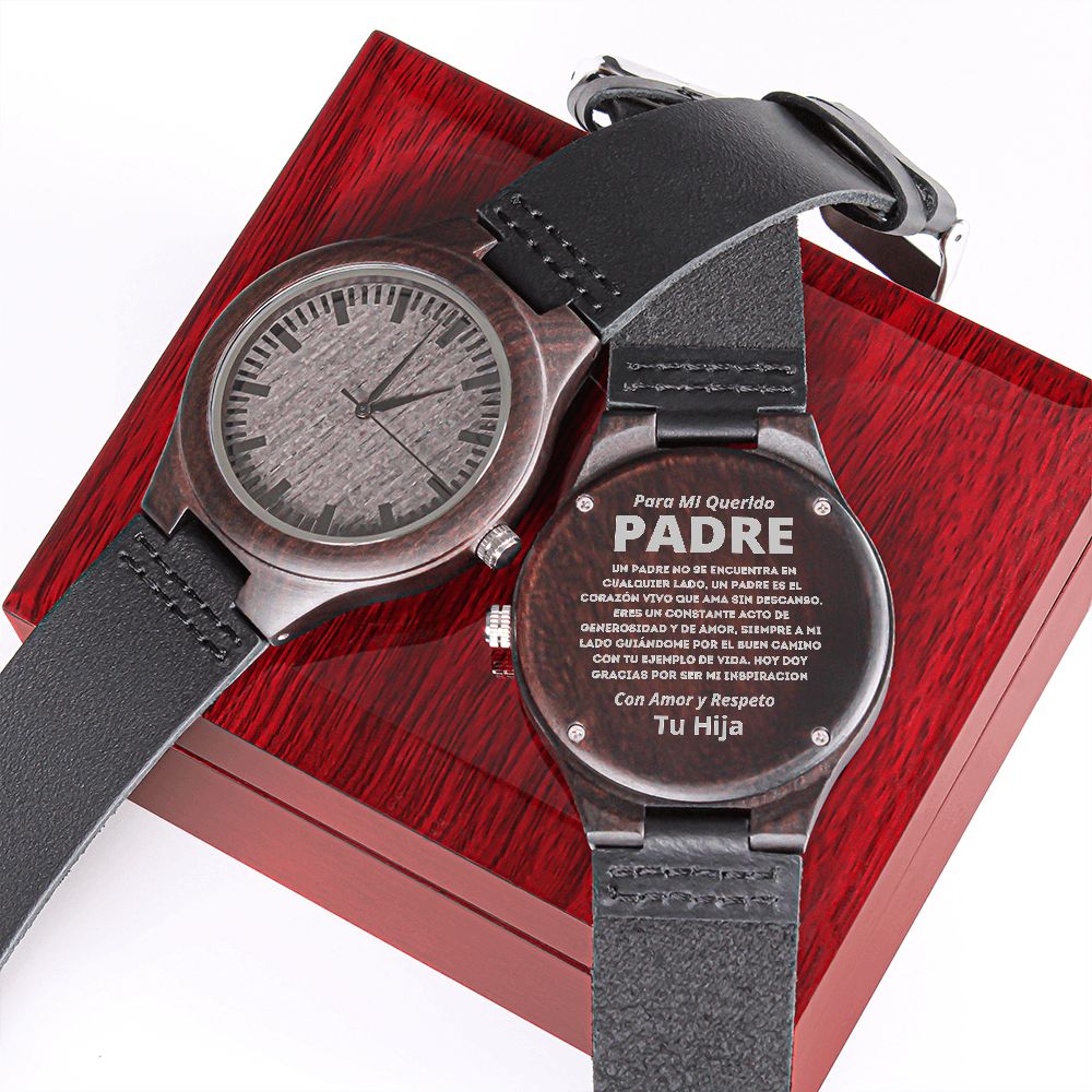Regalo Para Hombre Regalo de Hija Para Papá Reloj De Madera Para Mi Querido Padre Con Mensaje De Amor