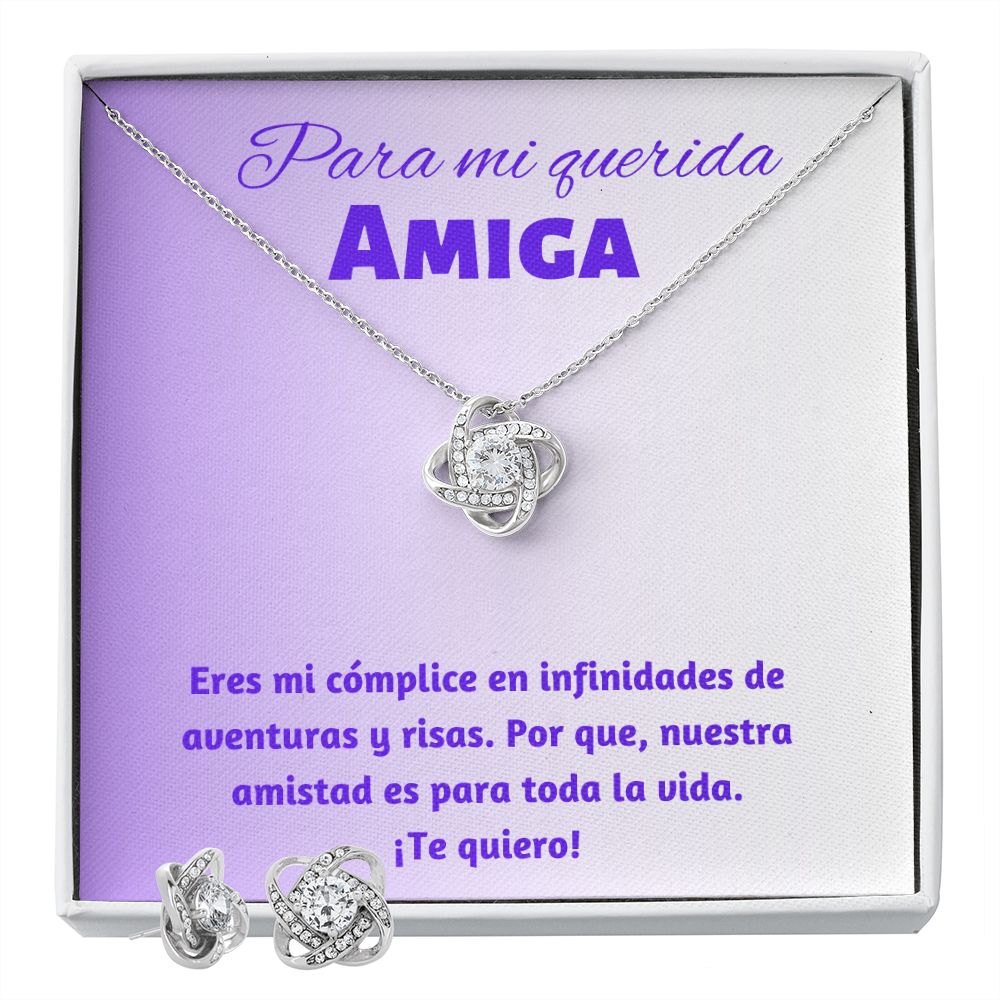 Regalo Para Mi Mejor Amiga Elegante Juego De Collar y Aretes Para Mujer Joyería Best Friend Jewelry Earring & Necklace Set