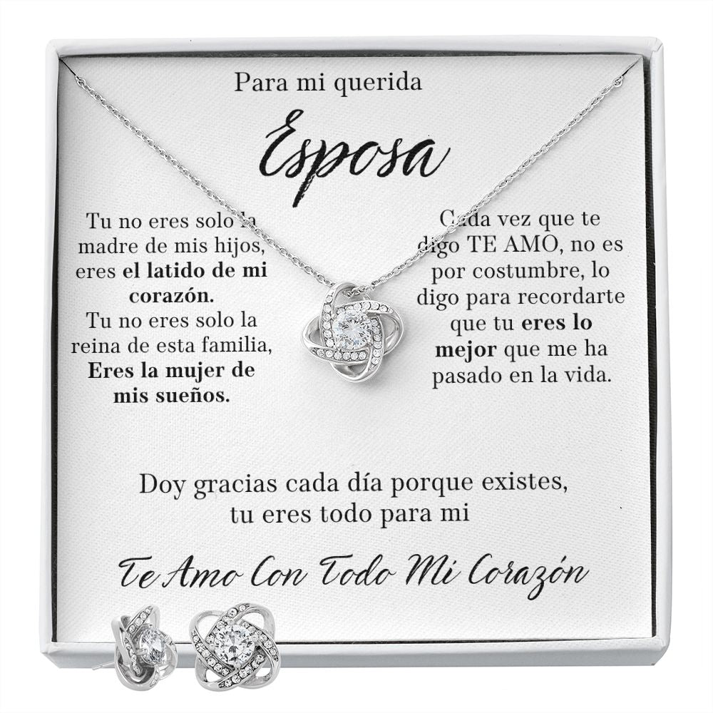 Para Mi Querida Esposa Set de Aros y Collar Para Mi Mujer Regalo De Esposo Para Esposa