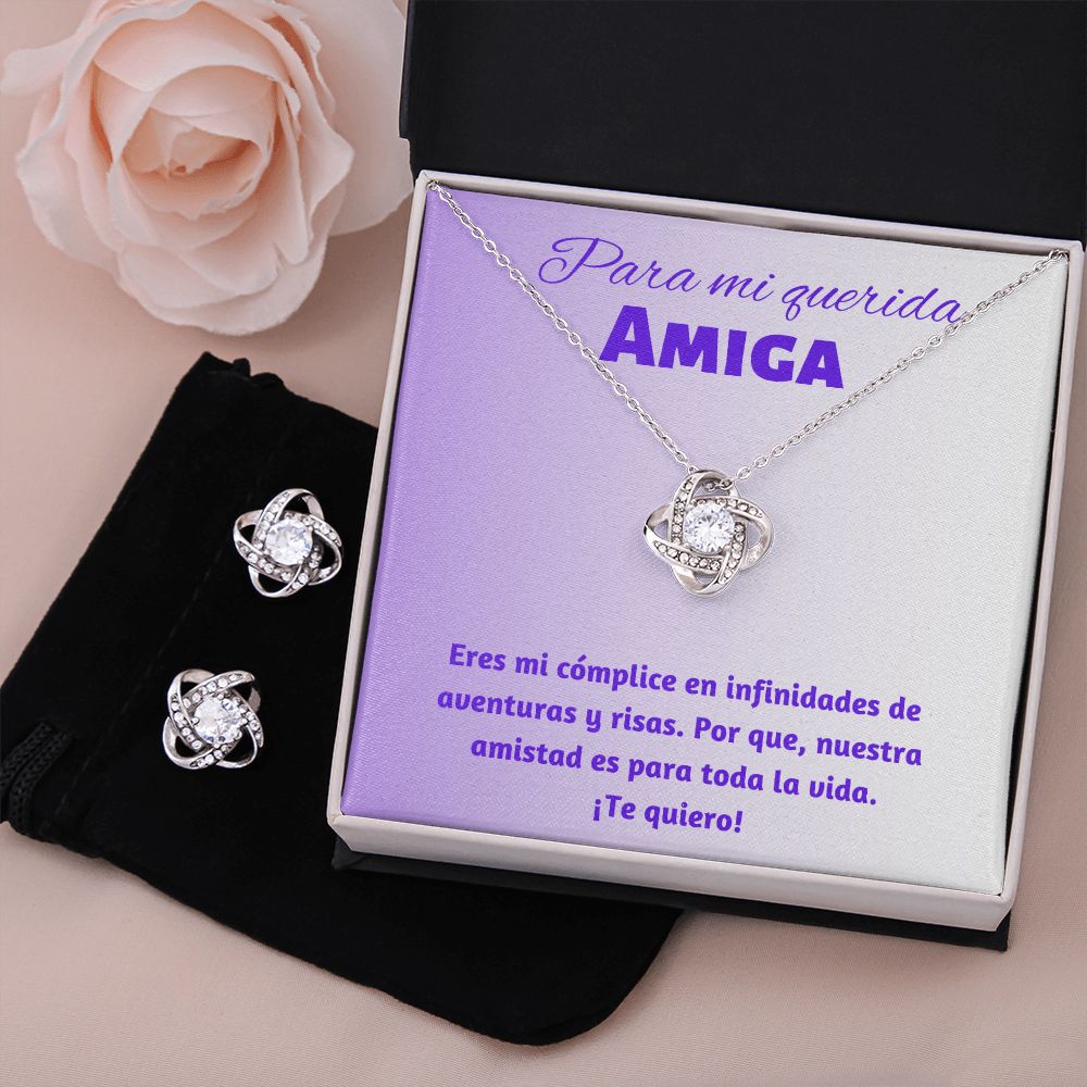Regalo Para Mi Mejor Amiga Elegante Juego De Collar y Aretes Para Mujer Joyería Best Friend Jewelry Earring & Necklace Set