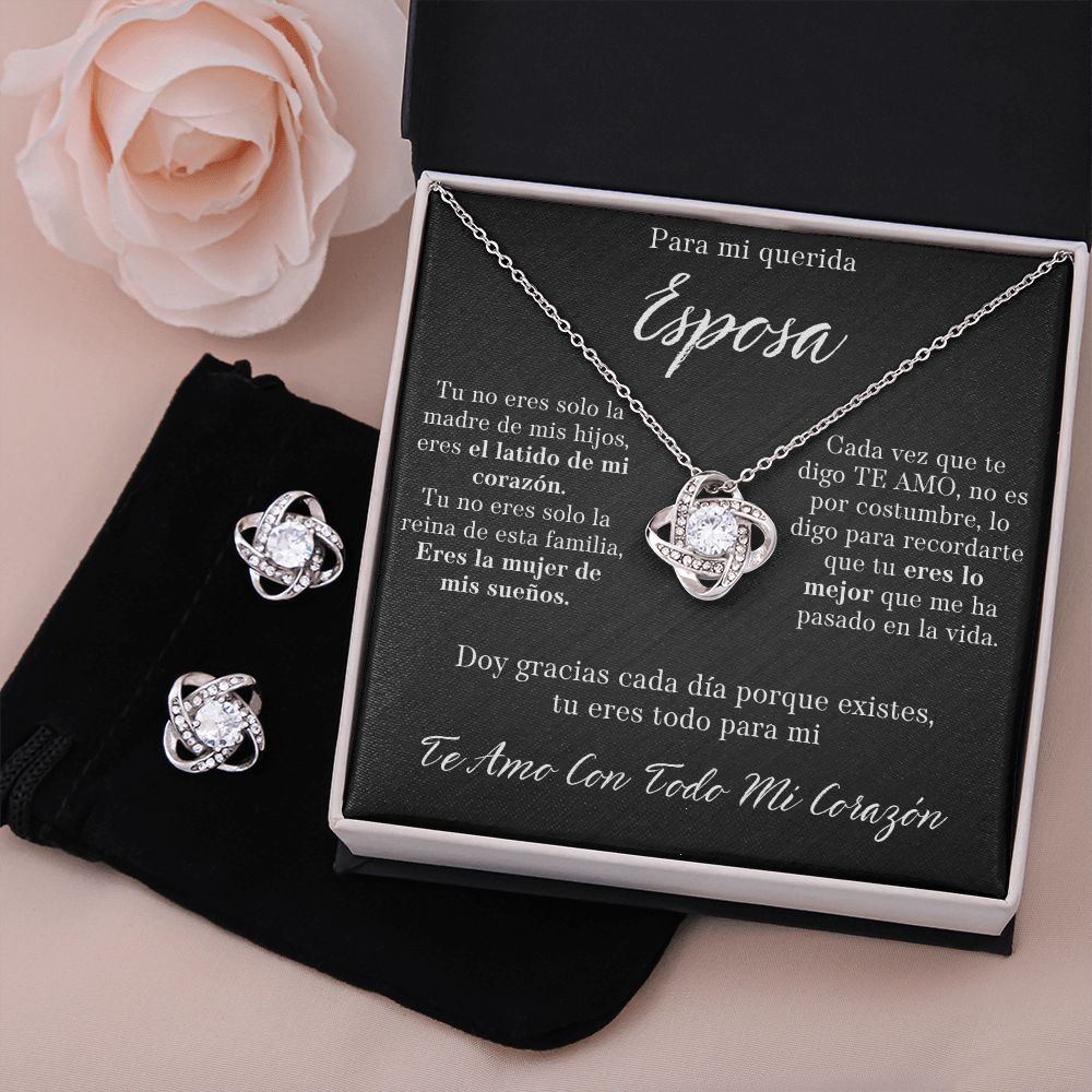 Para Mi Querida Esposa Set de Aros y Collar Para Mi Mujer Regalo De Esposo Para Esposa