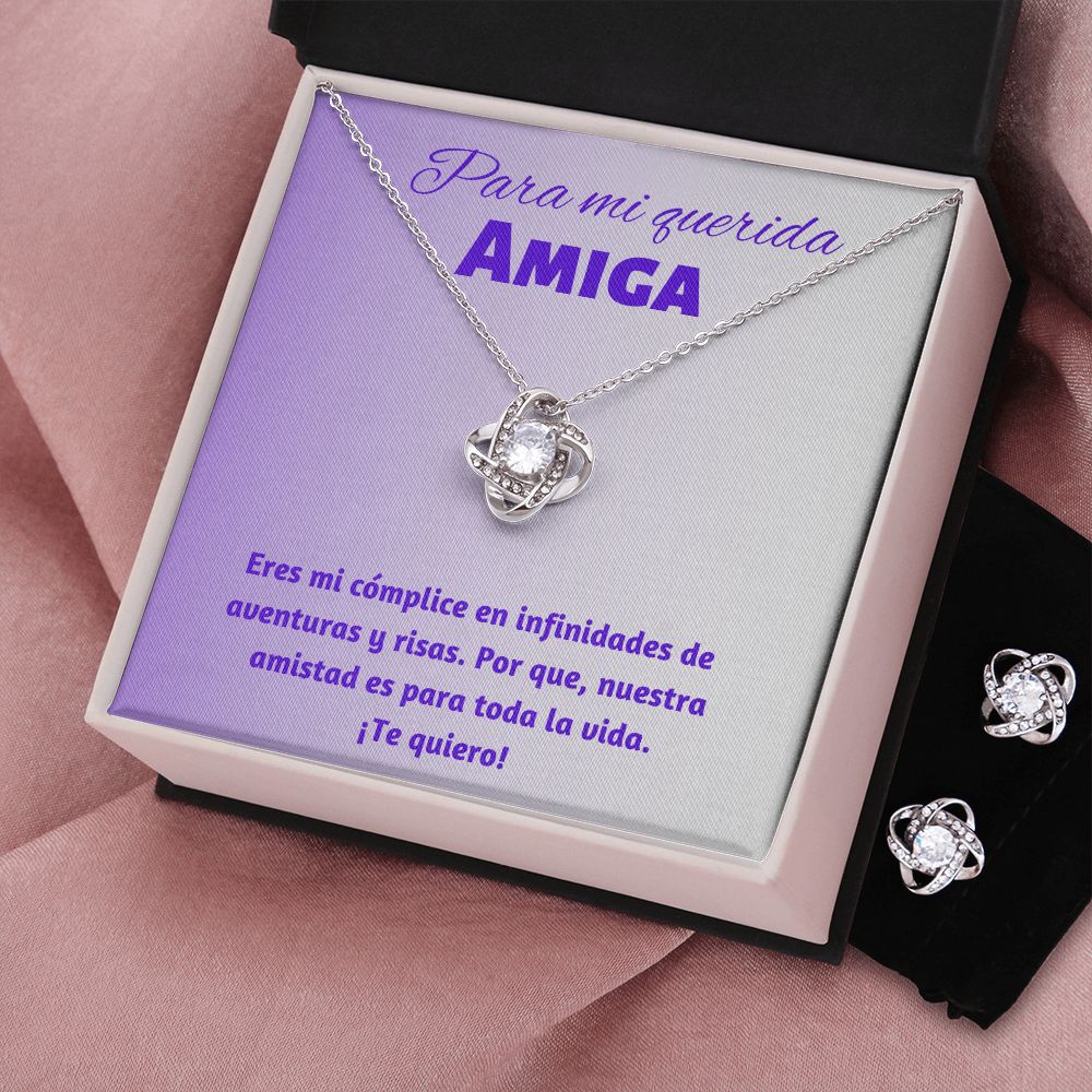 Regalo Para Mi Mejor Amiga Elegante Juego De Collar y Aretes Para Mujer Joyería Best Friend Jewelry Earring & Necklace Set