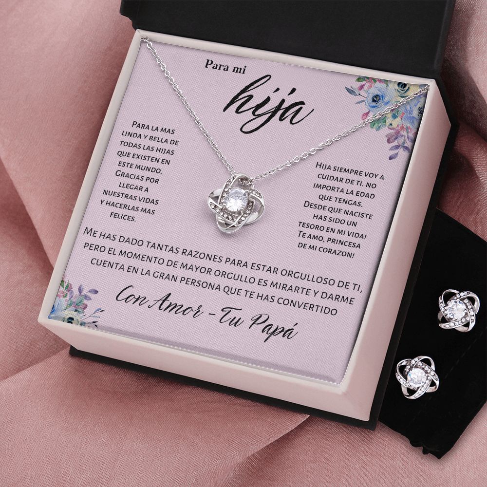 Regalo Para Hija Set de Collar y Aros Joyeria Para Mujer