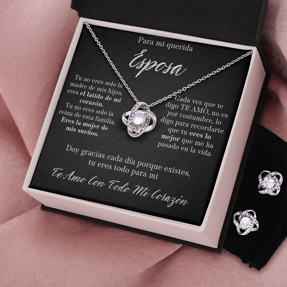 Para Mi Querida Esposa Set de Aros y Collar Para Mi Mujer Regalo De Esposo Para Esposa