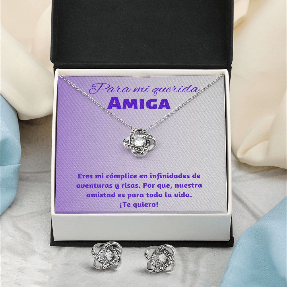 Regalo Para Mi Mejor Amiga Elegante Juego De Collar y Aretes Para Mujer Joyería Best Friend Jewelry Earring & Necklace Set