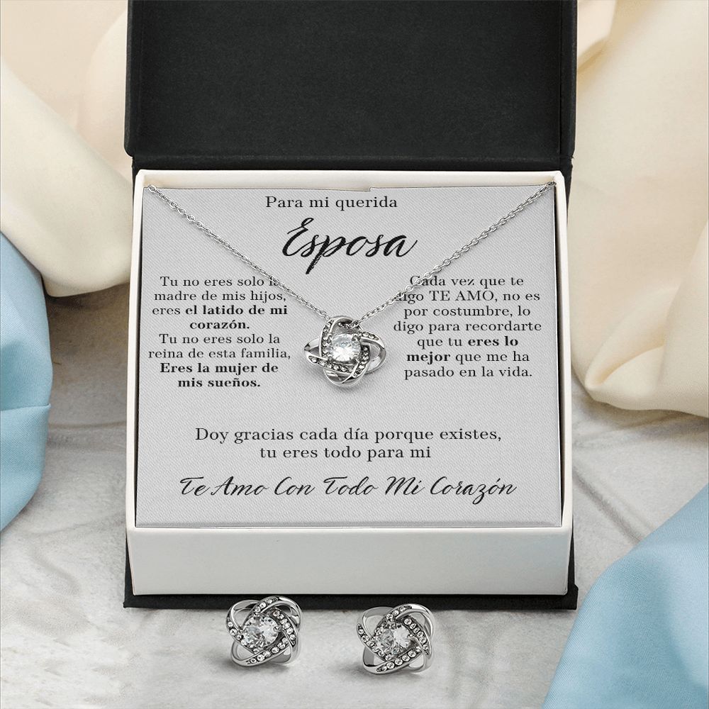 Para Mi Querida Esposa Set de Aros y Collar Para Mi Mujer Regalo De Esposo Para Esposa