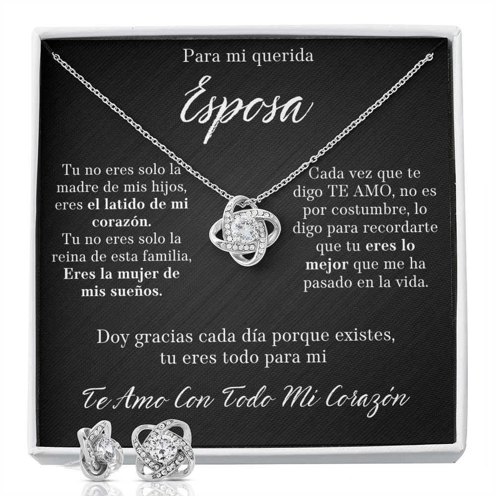 Para Mi Querida Esposa Set de Aros y Collar Para Mi Mujer Regalo De Esposo Para Esposa