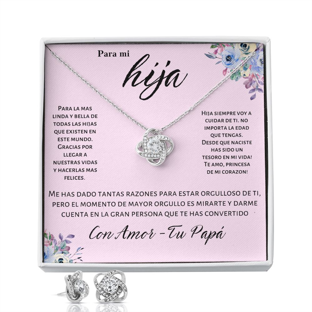 Regalo Para Hija Set de Collar y Aros Joyeria Para Mujer