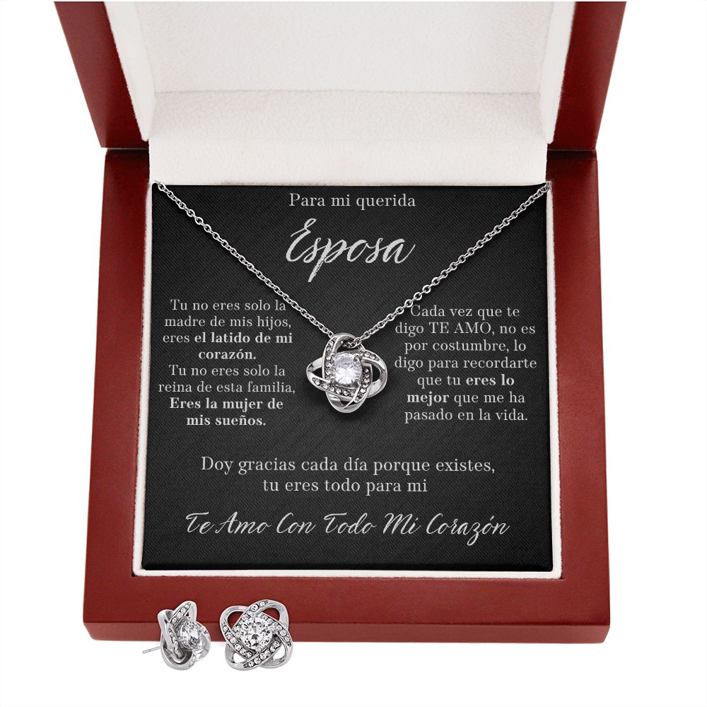 Para Mi Querida Esposa Set de Aros y Collar Para Mi Mujer Regalo De Esposo Para Esposa
