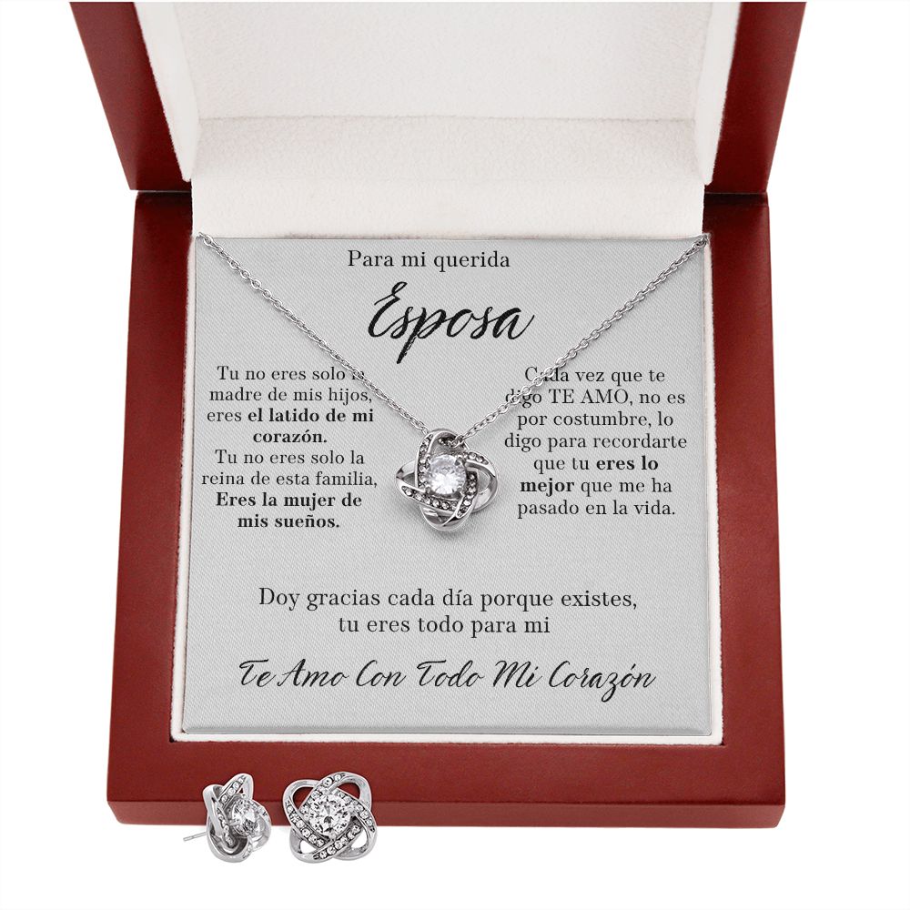 Para Mi Querida Esposa Set de Aros y Collar Para Mi Mujer Regalo De Esposo Para Esposa