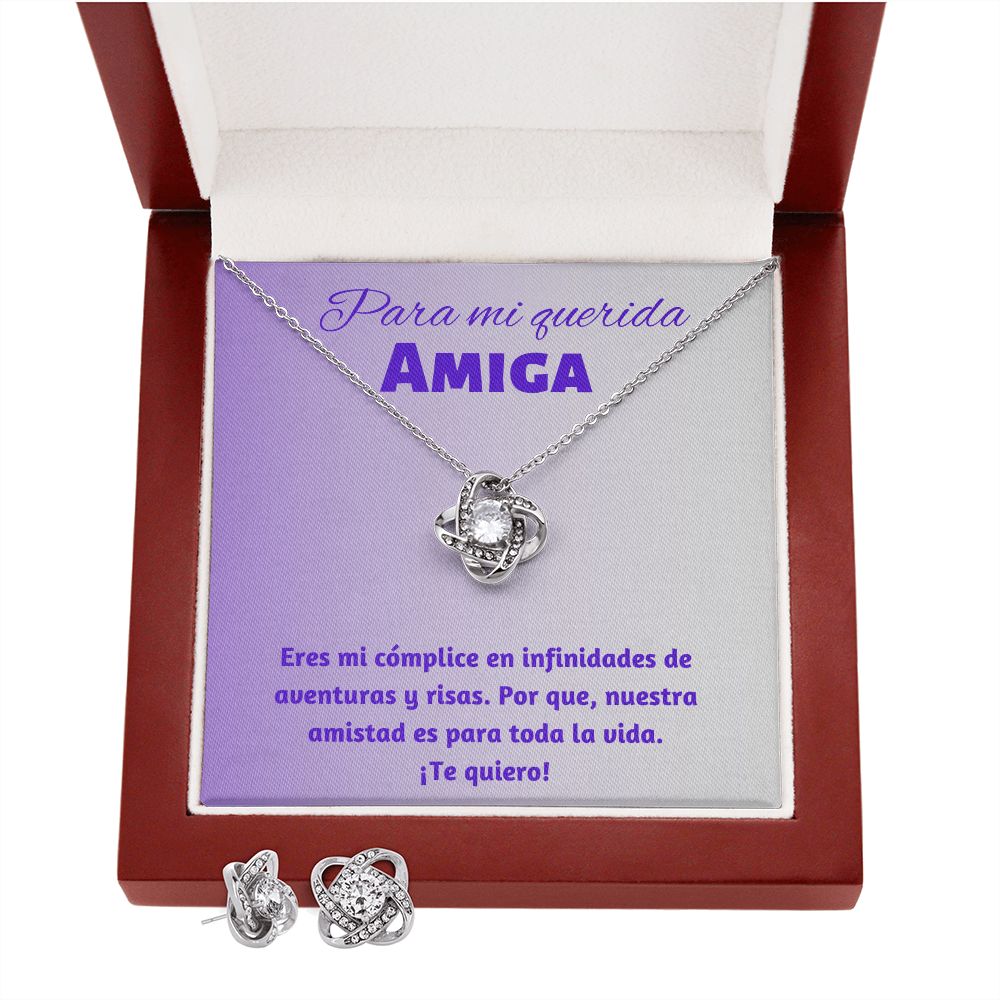 Regalo Para Mi Mejor Amiga Elegante Juego De Collar y Aretes Para Mujer Joyería Best Friend Jewelry Earring & Necklace Set