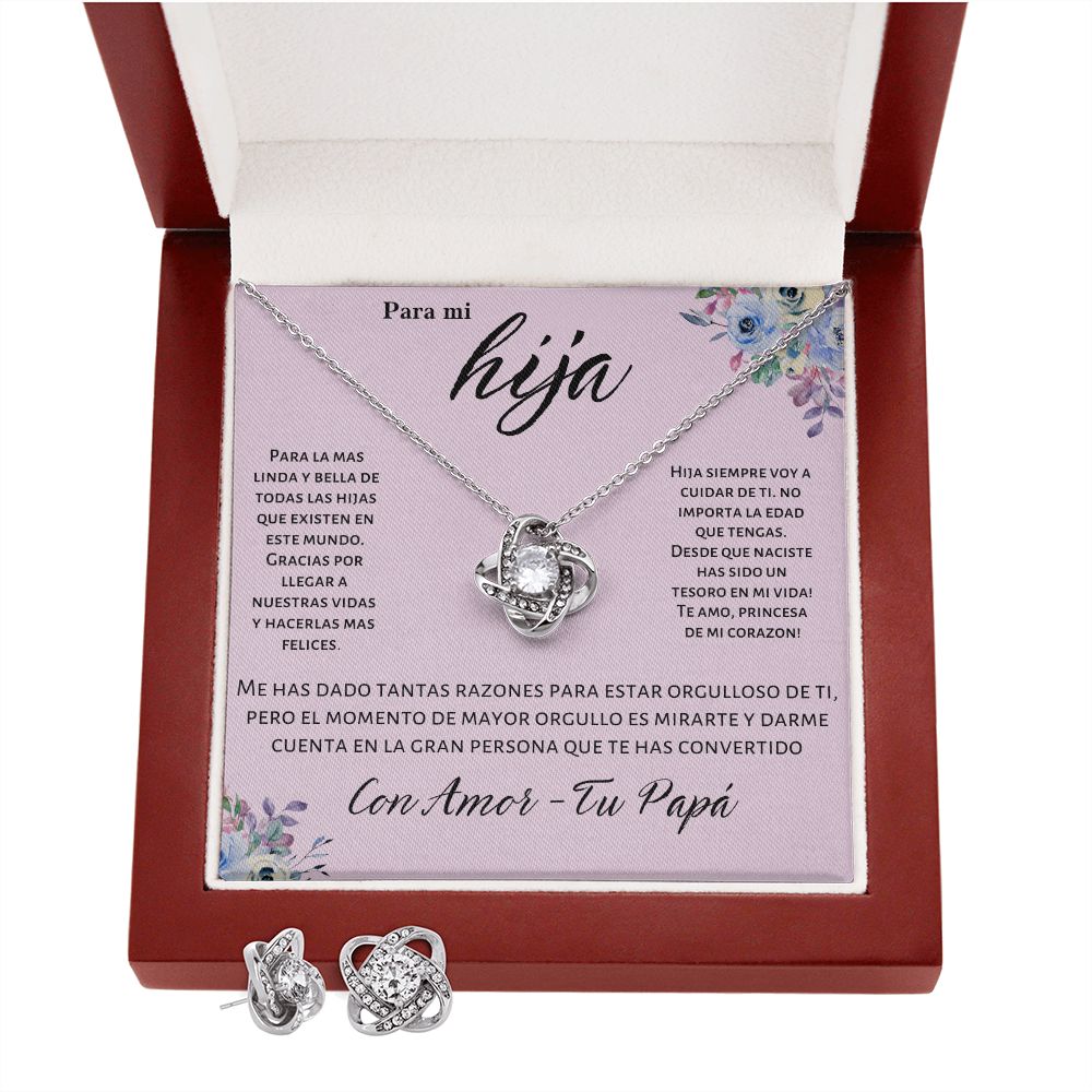 Regalo Para Hija Set de Collar y Aros Joyeria Para Mujer