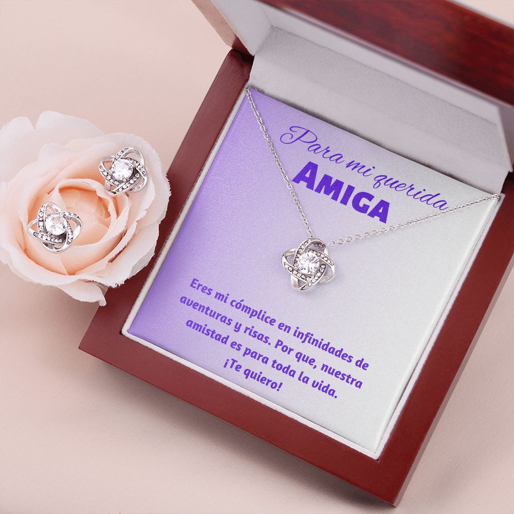 Regalo Para Mi Mejor Amiga Elegante Juego De Collar y Aretes Para Mujer Joyería Best Friend Jewelry Earring & Necklace Set