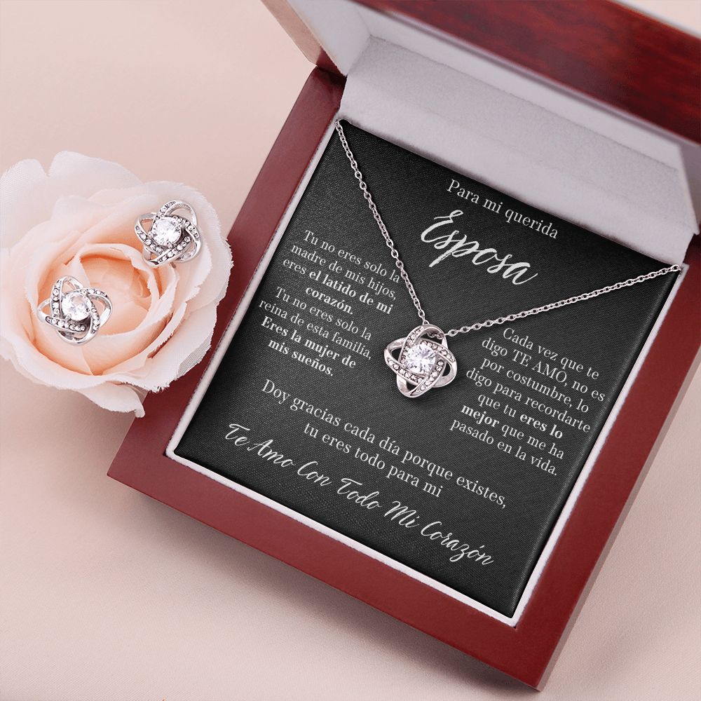 Para Mi Querida Esposa Set de Aros y Collar Para Mi Mujer Regalo De Esposo Para Esposa