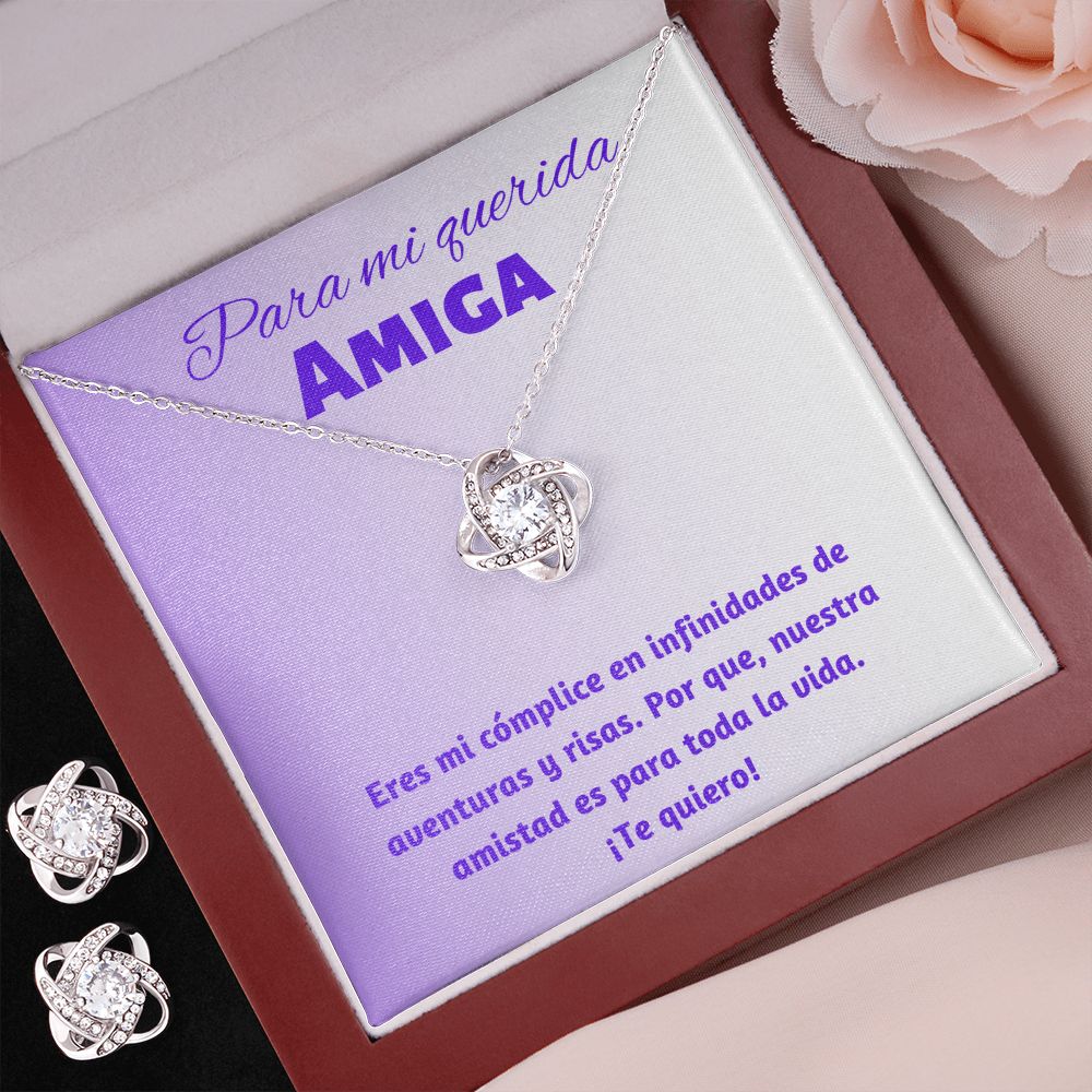 Regalo Para Mi Mejor Amiga Elegante Juego De Collar y Aretes Para Mujer Joyería Best Friend Jewelry Earring & Necklace Set