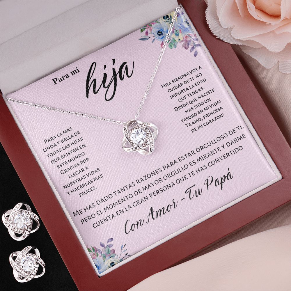 Regalo Para Hija Set de Collar y Aros Joyeria Para Mujer