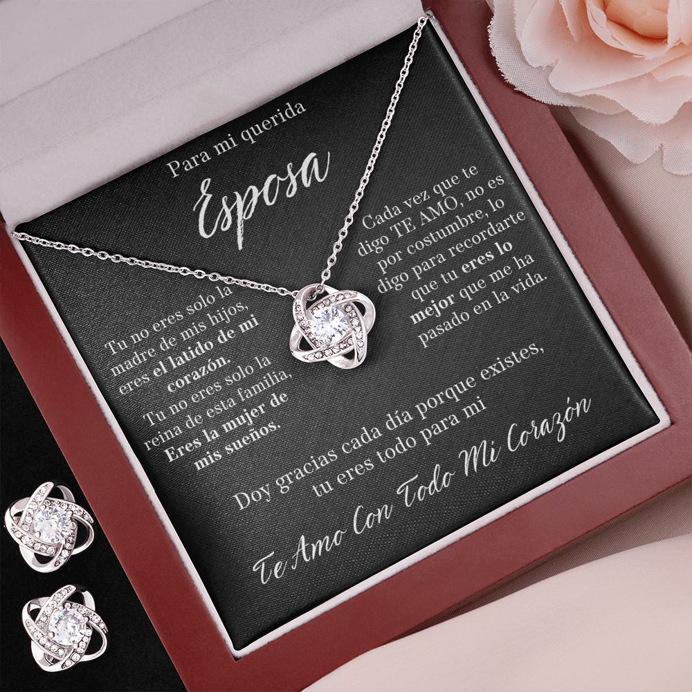 Para Mi Querida Esposa Set de Aros y Collar Para Mi Mujer Regalo De Esposo Para Esposa