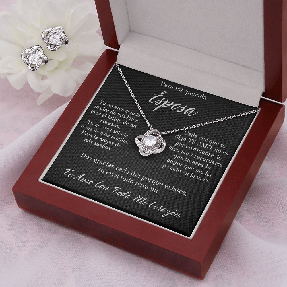 Para Mi Querida Esposa Set de Aros y Collar Para Mi Mujer Regalo De Esposo Para Esposa