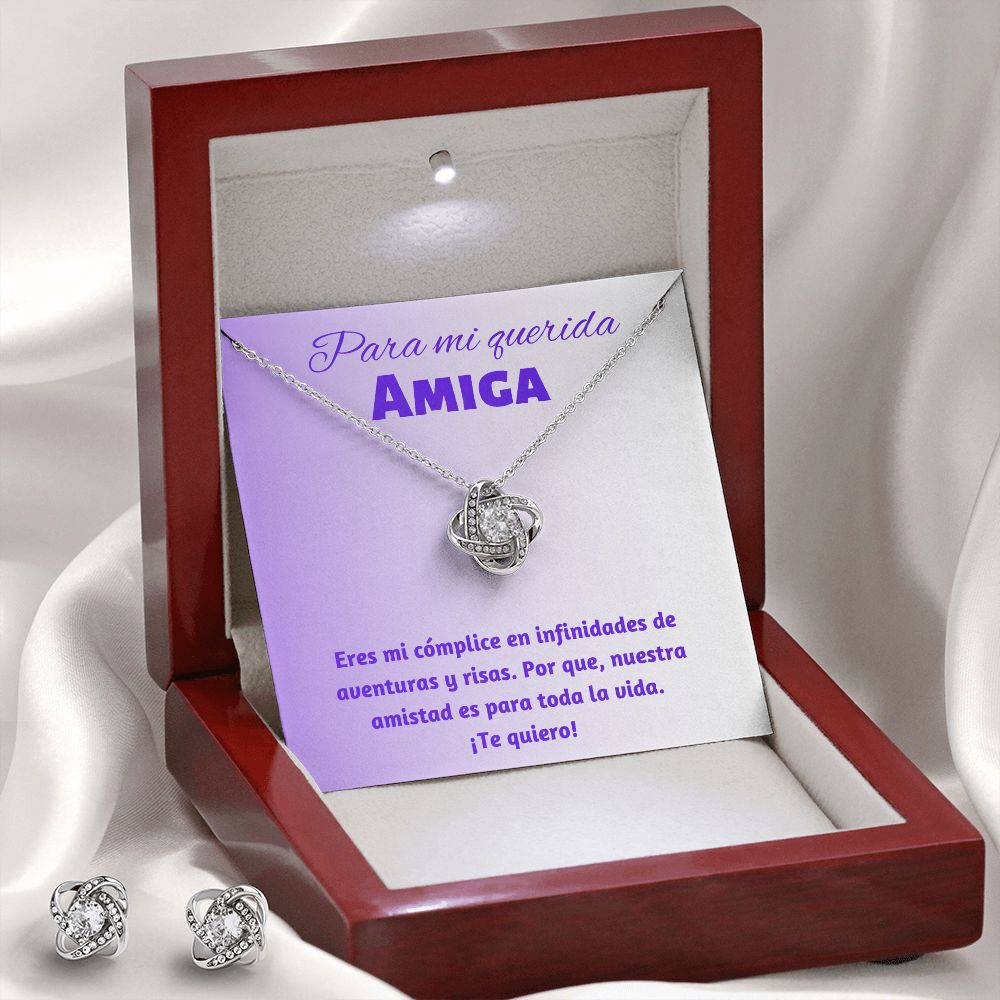 Regalo Para Mi Mejor Amiga Elegante Juego De Collar y Aretes Para Mujer Joyería Best Friend Jewelry Earring & Necklace Set